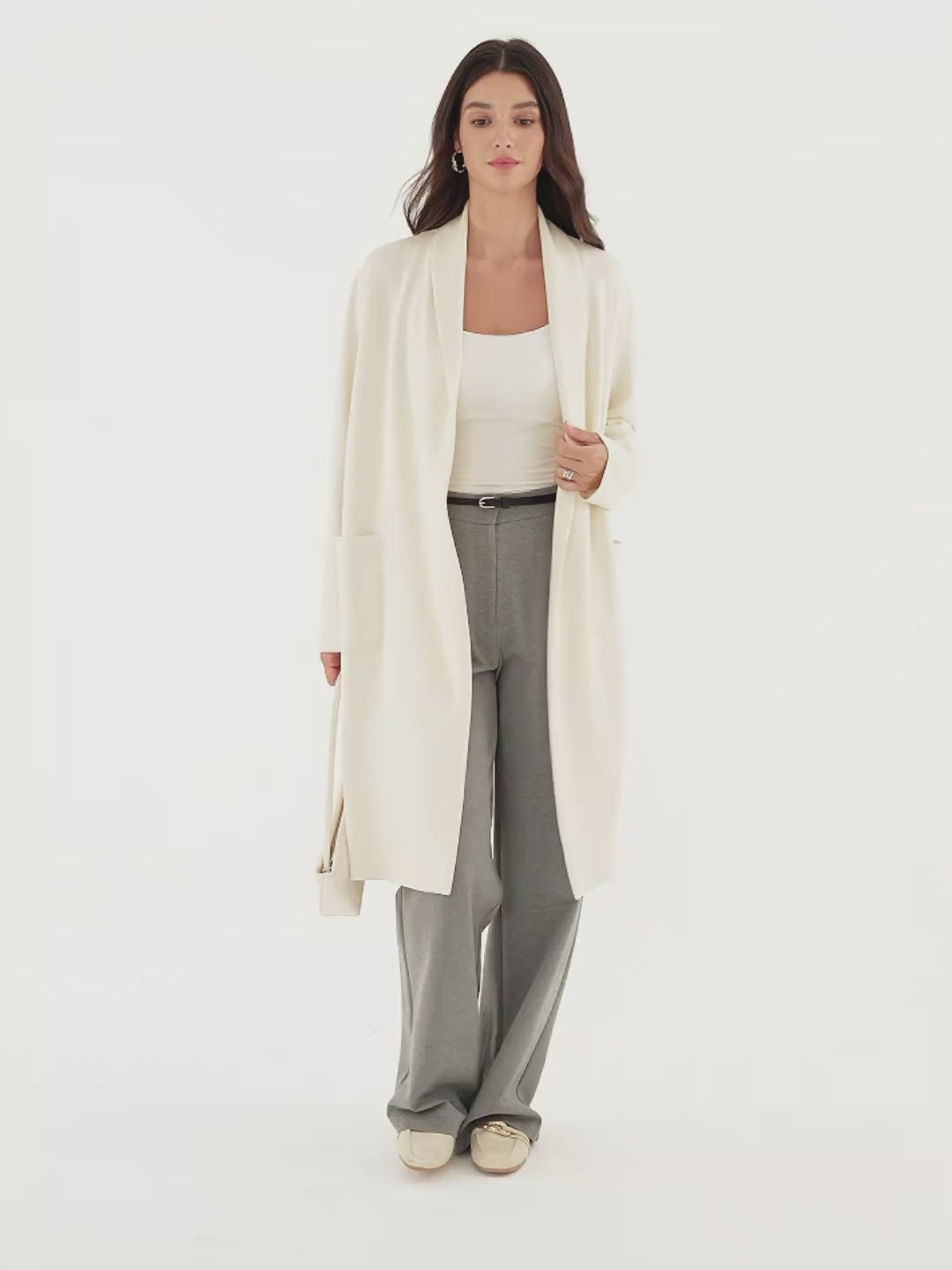 OGL Modal Spacer Knit Shawl Collar Pocketed Long Cardigan – OGLmove