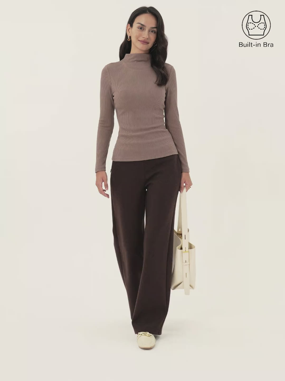 Ribbed Mockneck Long Sleeve Brami