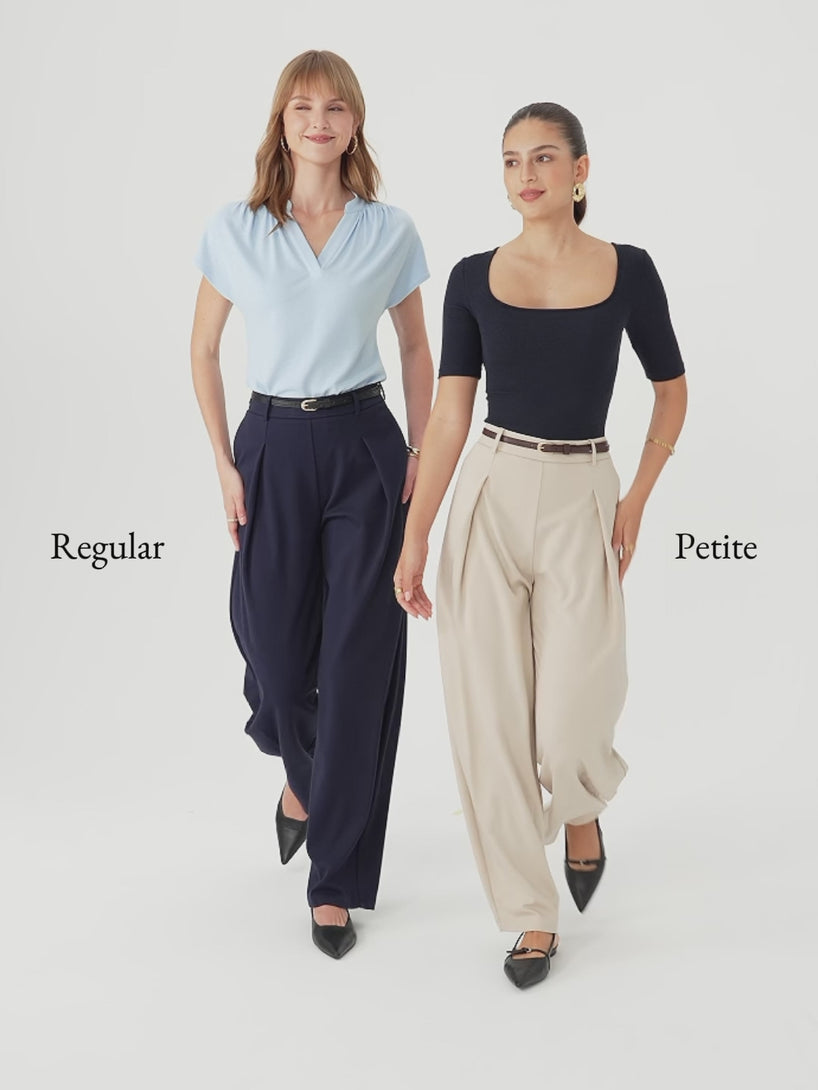 OGLmove Ponte High-Rise Barrel Pants with Pockets