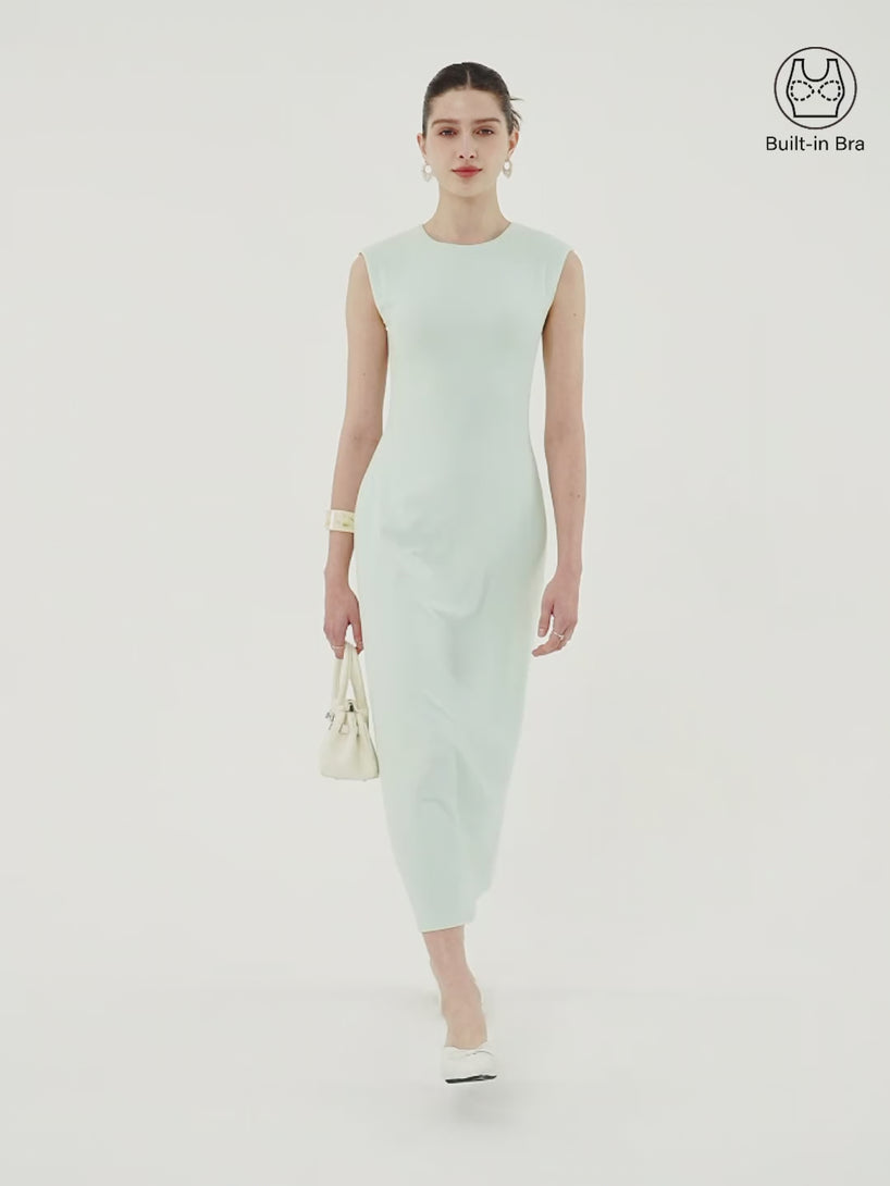 SkinKiss Flowy Wide Shoulder Midi Brami Dress