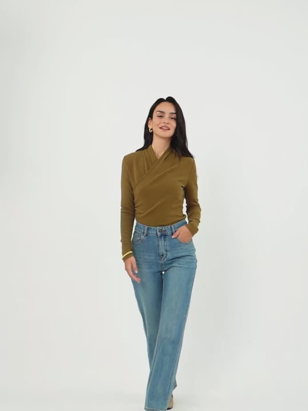 Surplice Long Sleeve Top