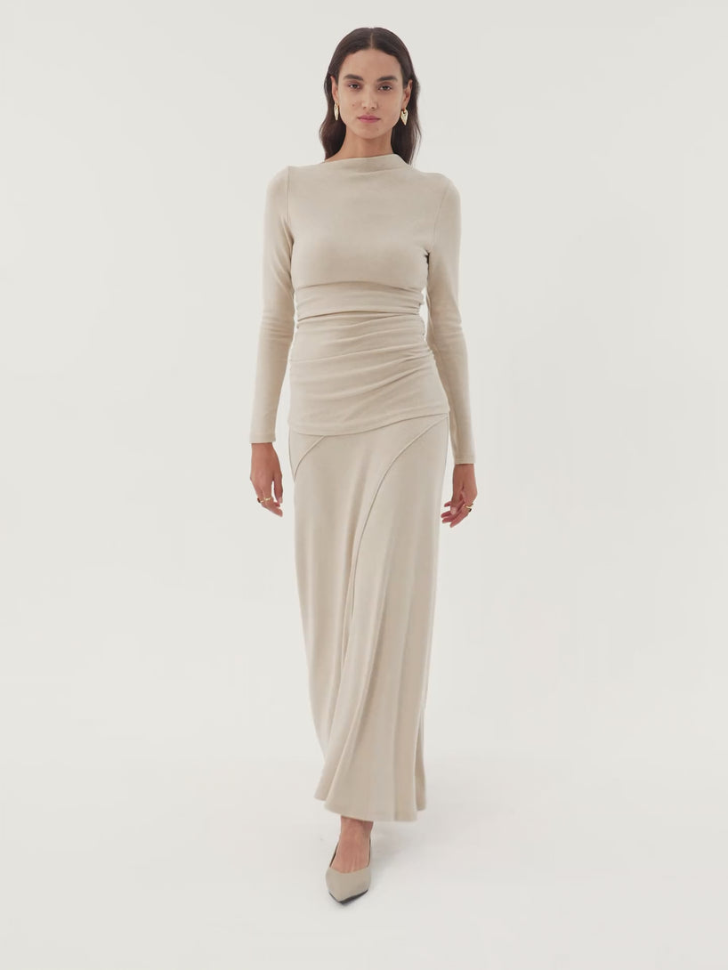 Pull-on Flared Maxi Skirt