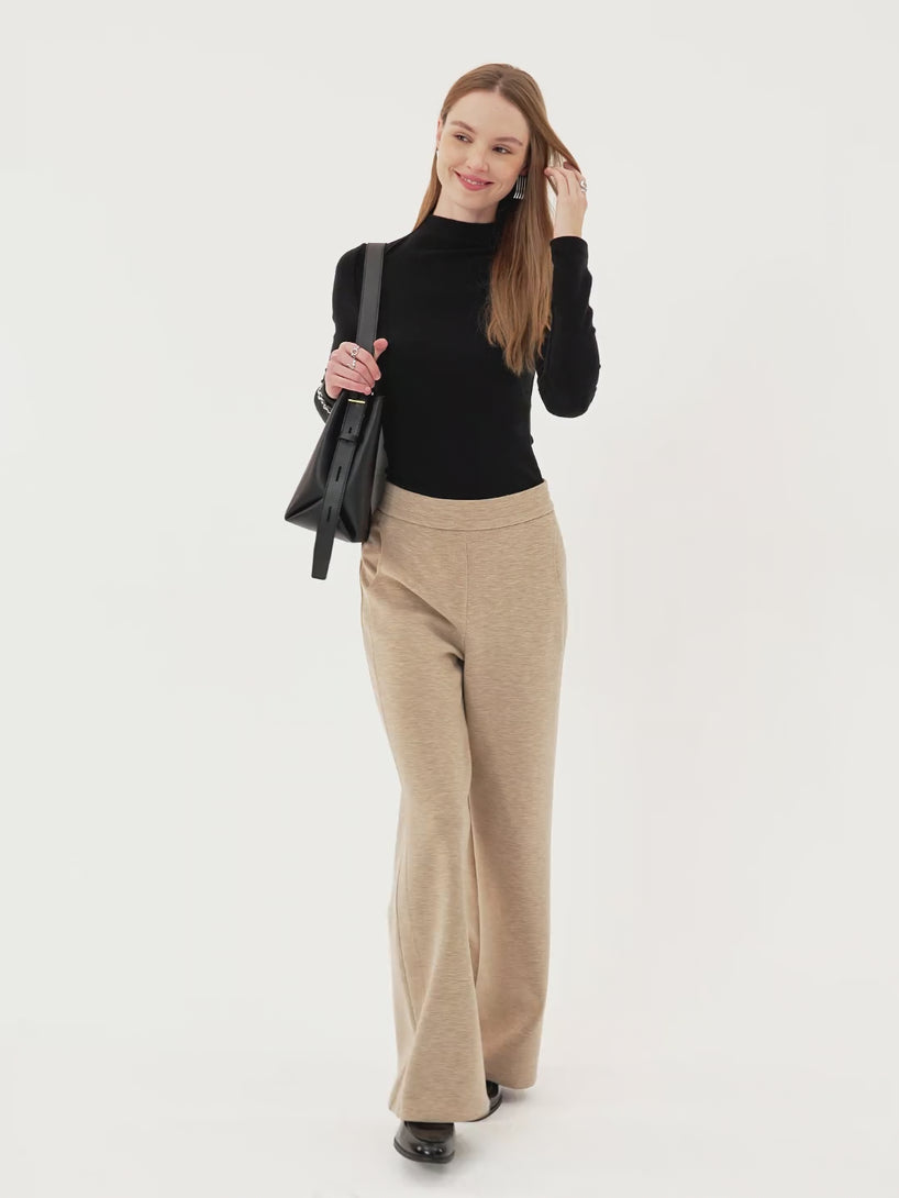 Cozy Warm Mid Rise Straight Leg Pants with Pockets