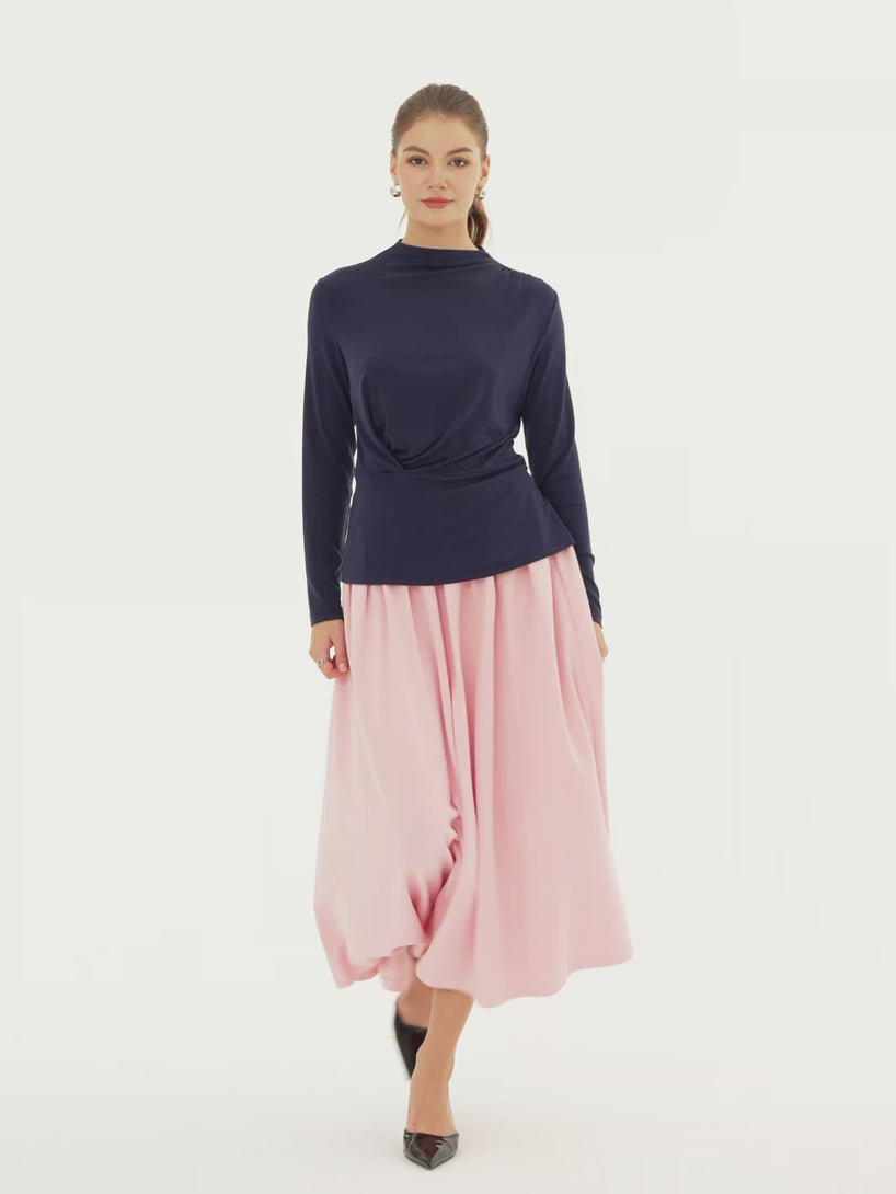 OGLmove Lyocell-Wool Mock Neck Long Sleeve Top