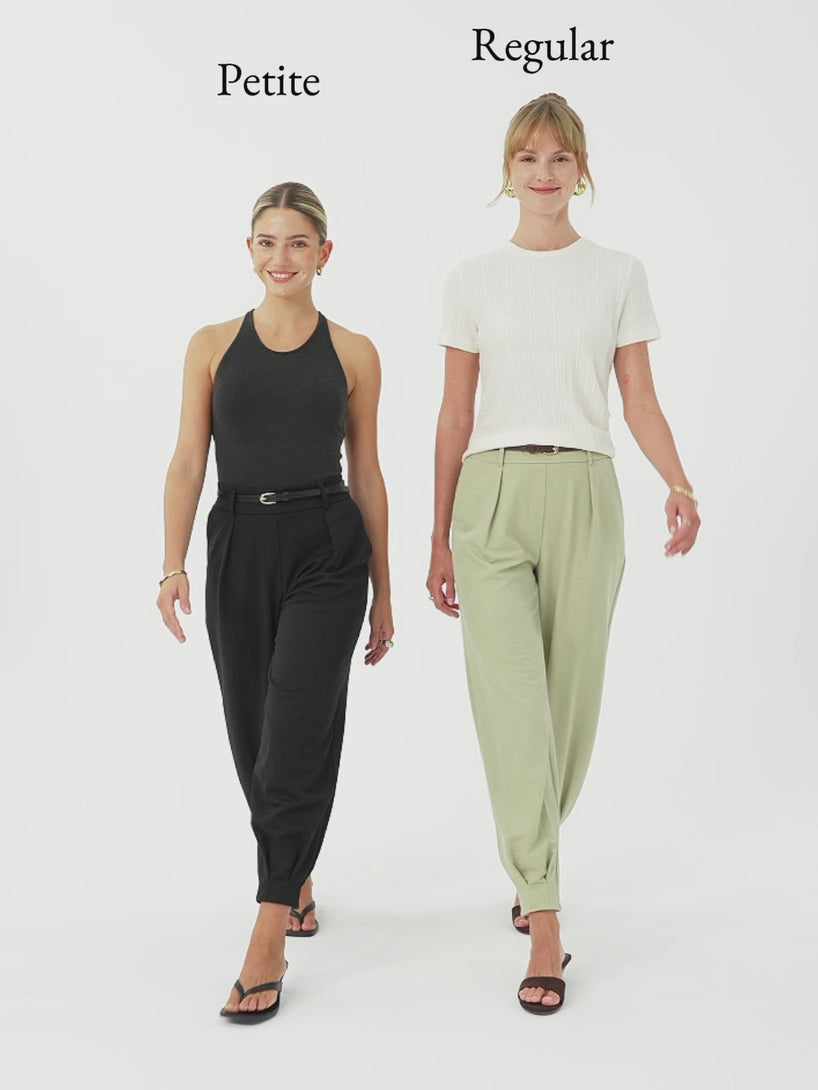 Stretch Linen-Like Wrinkle-Reisistant Tapered Pants