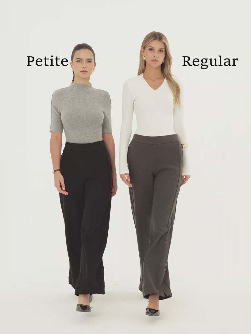 OGLmove FuzzLuxe High-Rise Wide Leg Pintuck Pants with Pockets