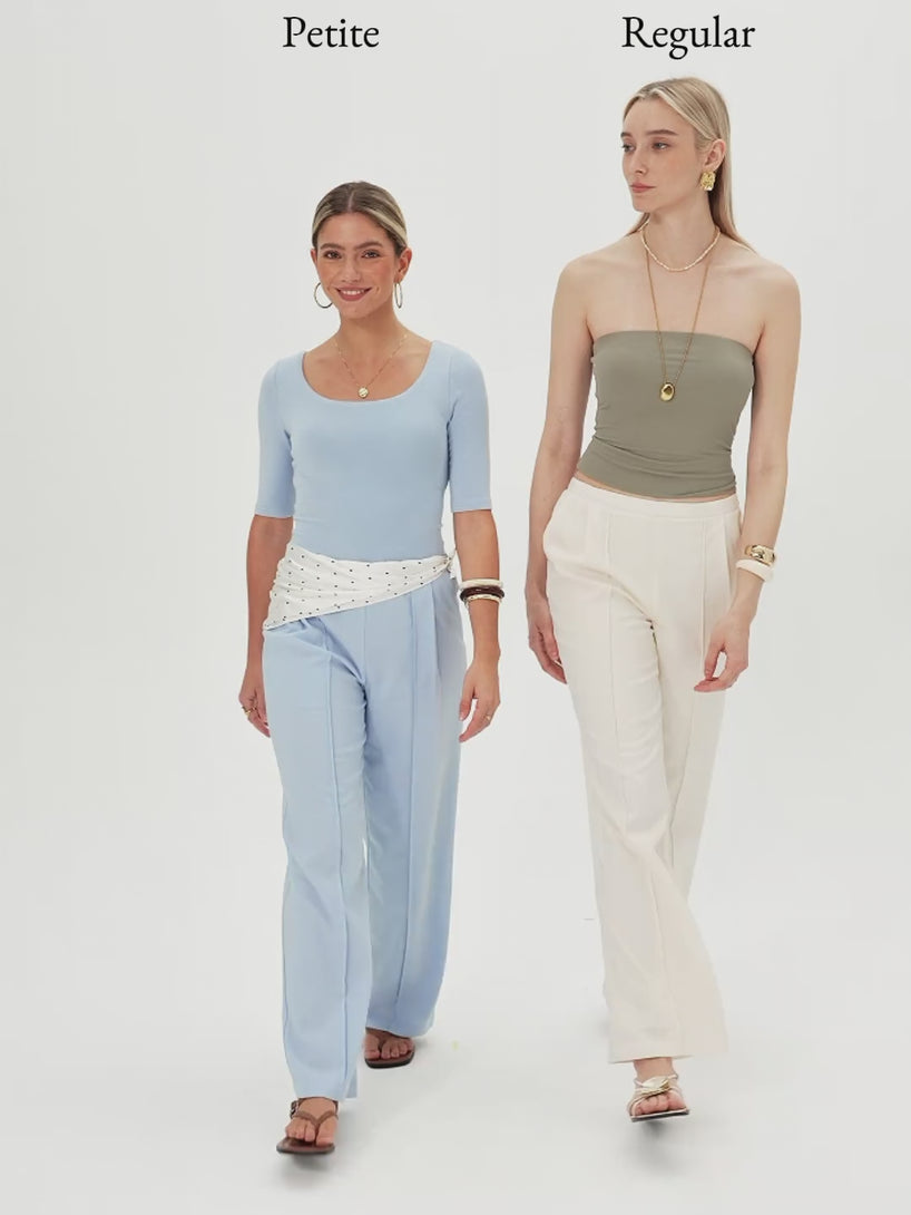 OGLmove Lyocell-Linen Pintuck Wide Leg Vacay Pants