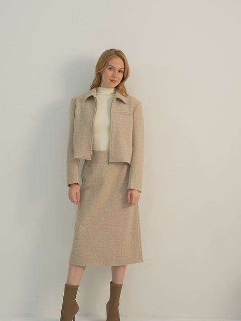 Full-Zip Cropped Jacket