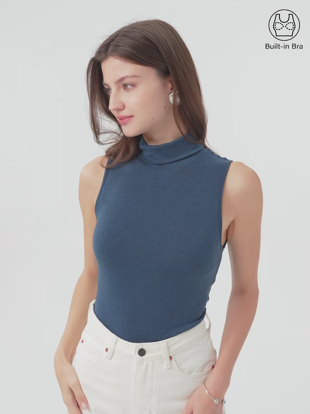 Lyocell Cashmere Sleeveless Turtleneck Brami