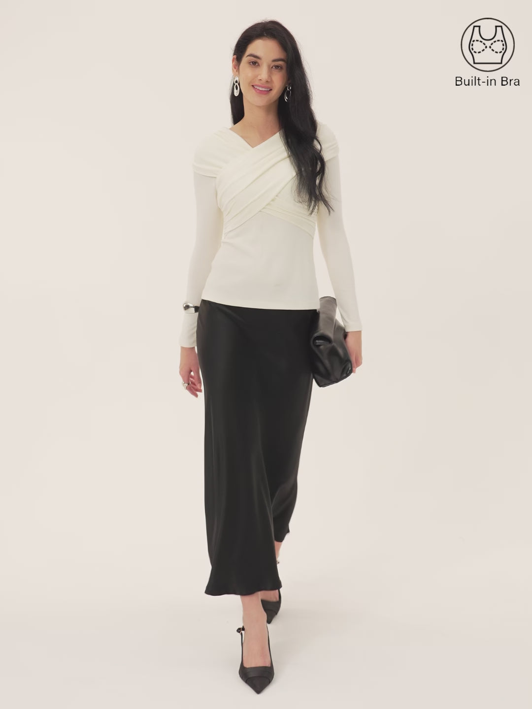 Ruched V-Neck Surplice Brami