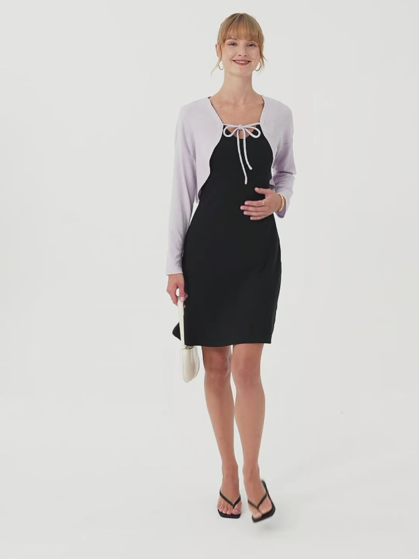 OGLmove Textured Summer Cropped Cardigan with Tie