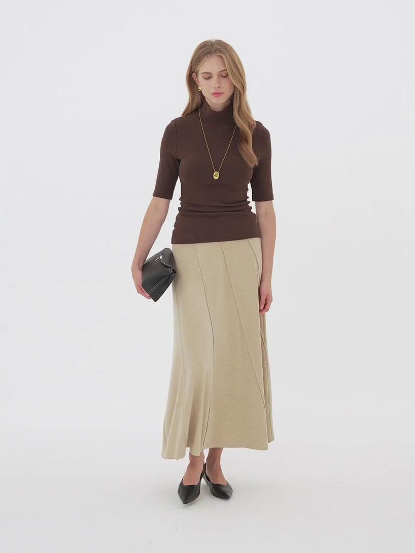 OGLmove LiteWarm Mid-Rise Curved A-Line Maxi Skirt