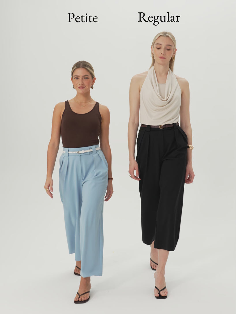 OGLmove Stretch Ponte Cropped Wide Leg Trousers