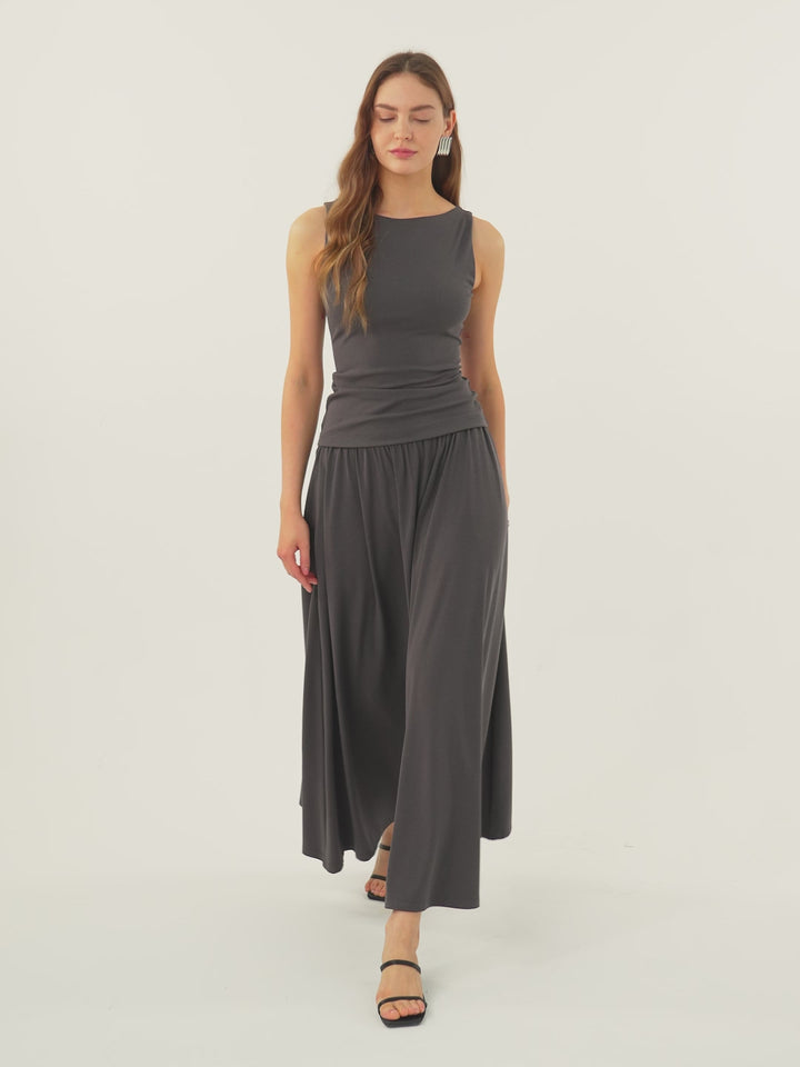 Umbrella Maxi Skirt with Pockets