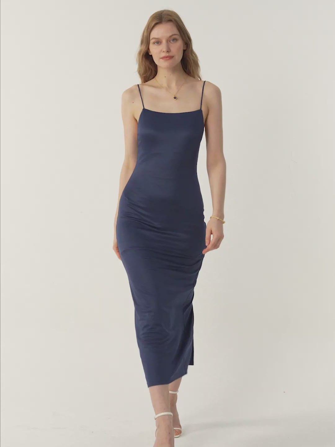 Acetate Beauty Back Brami Dress - Space Navy