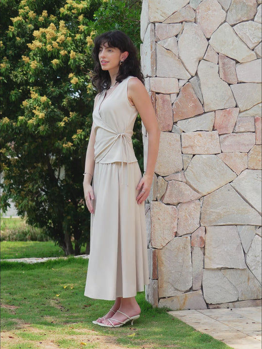 Breezy Quick-dry Mid Rise Umbrella Midi Skirt with Pockets