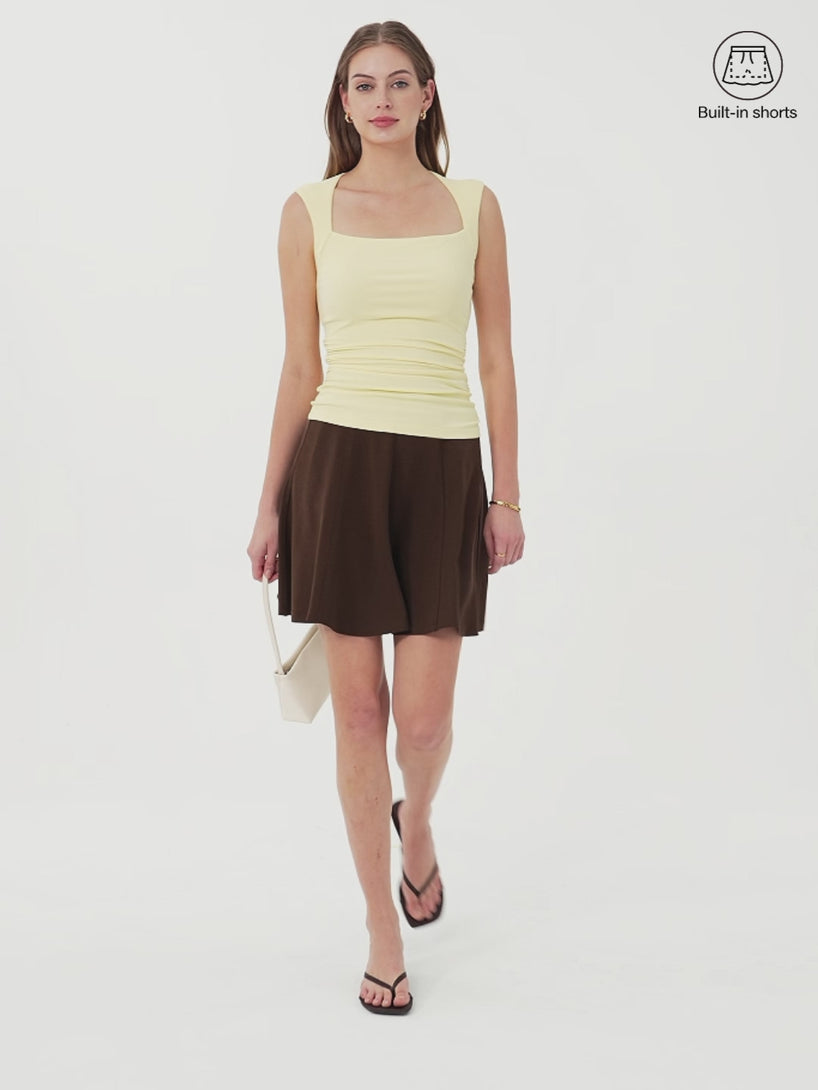 OGLmove Sandwashed Mini Circle Flare Skort with Pockets