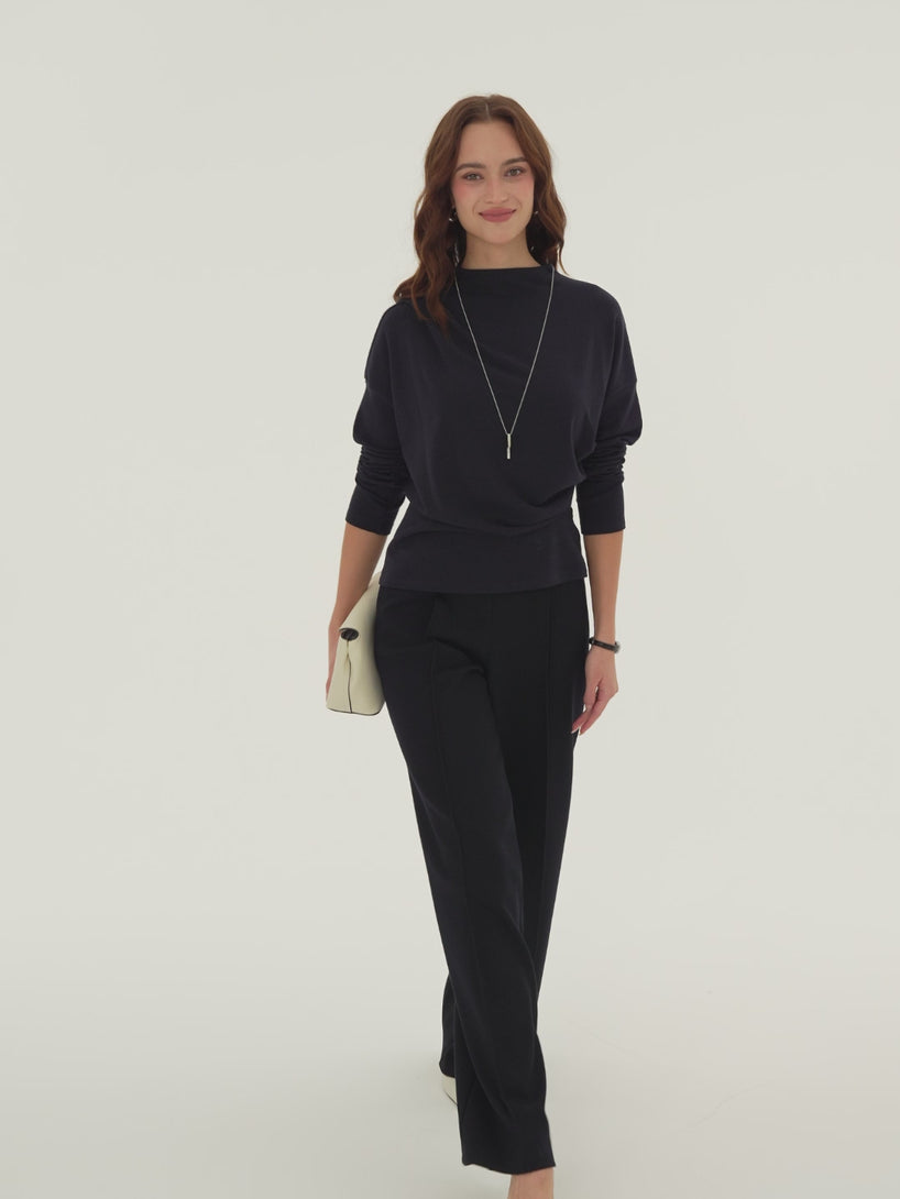 OGLmove Prowarm Mock Neck Long Sleeve Tucked Ruched Top