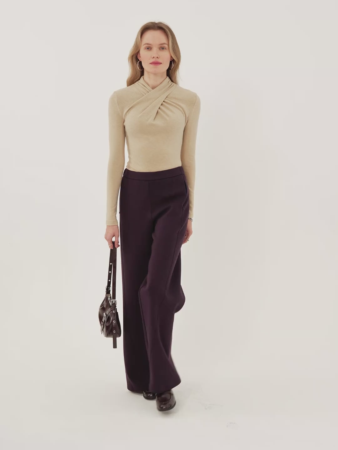 DoubleWarm High Rise Wide Leg Pull-on Pants with Pockets