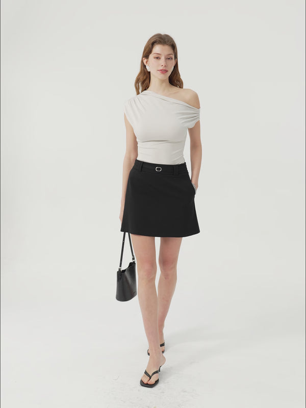 OGLmove Stretch Ponte A-Line Mini Skort with Pockets
