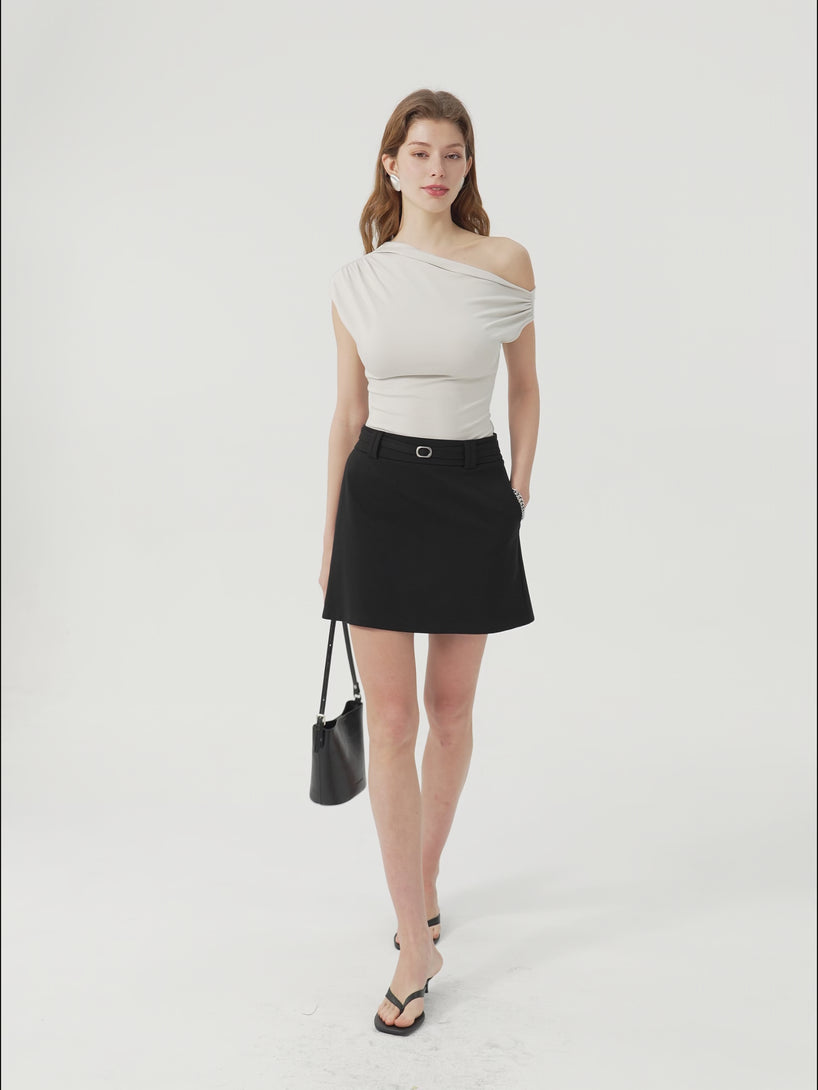 OGLmove Stretch Ponte A-Line Mini Skort with Pockets