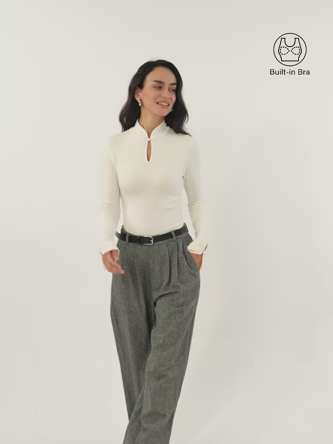 Mandarin Collar Frog Button Brami Top Limited Edition