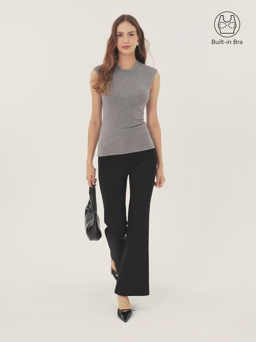 Lyocell Cashmere Crew Neck Wide Shoulder Brami