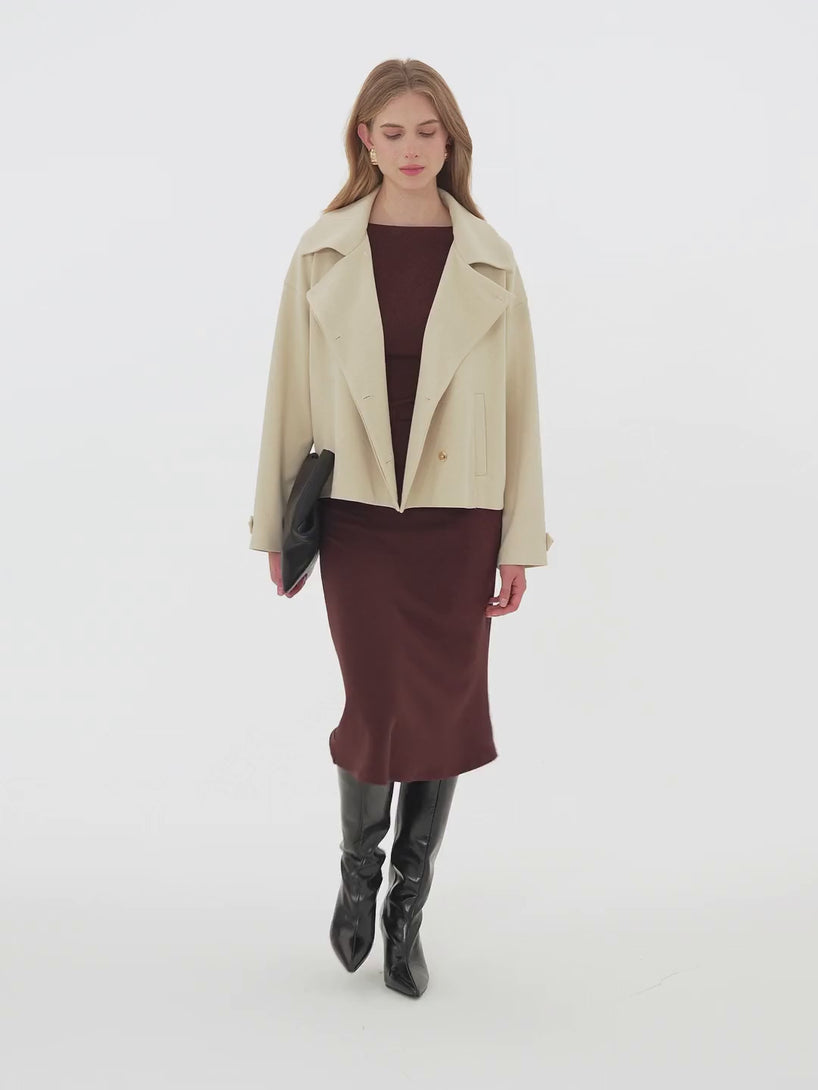 OGLmove Bamboo Piqué Peaked Lapel Cuff-Tab Jacket with Pockets