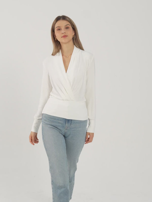 2Pcs Set Surplice Tuckable Top