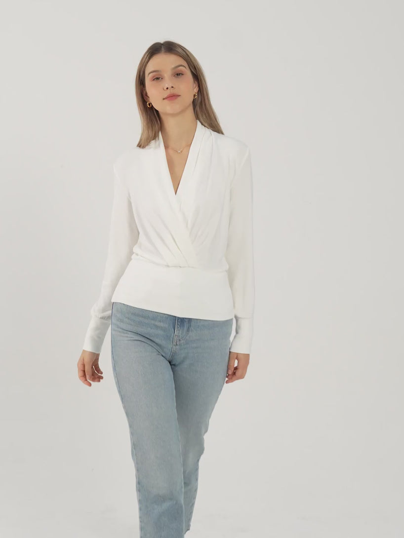 2Pcs Set Surplice Tuckable Top