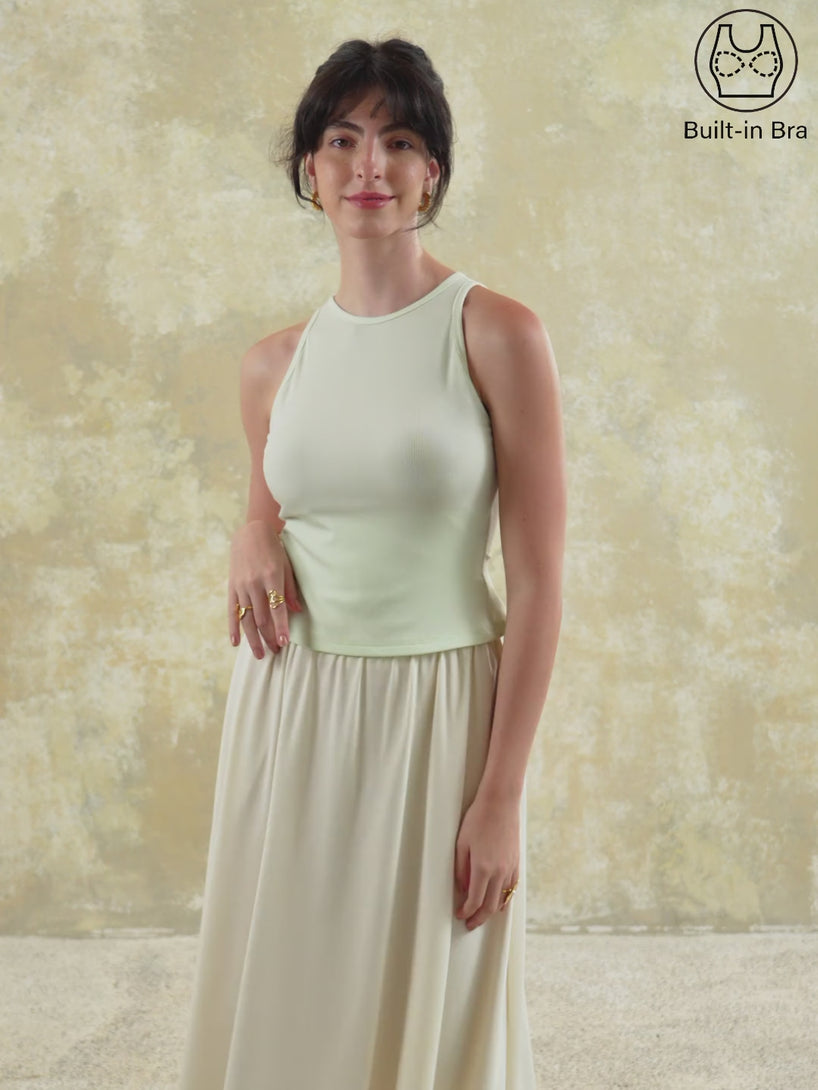 Crewneck Cut-out Bandless Brami Tank