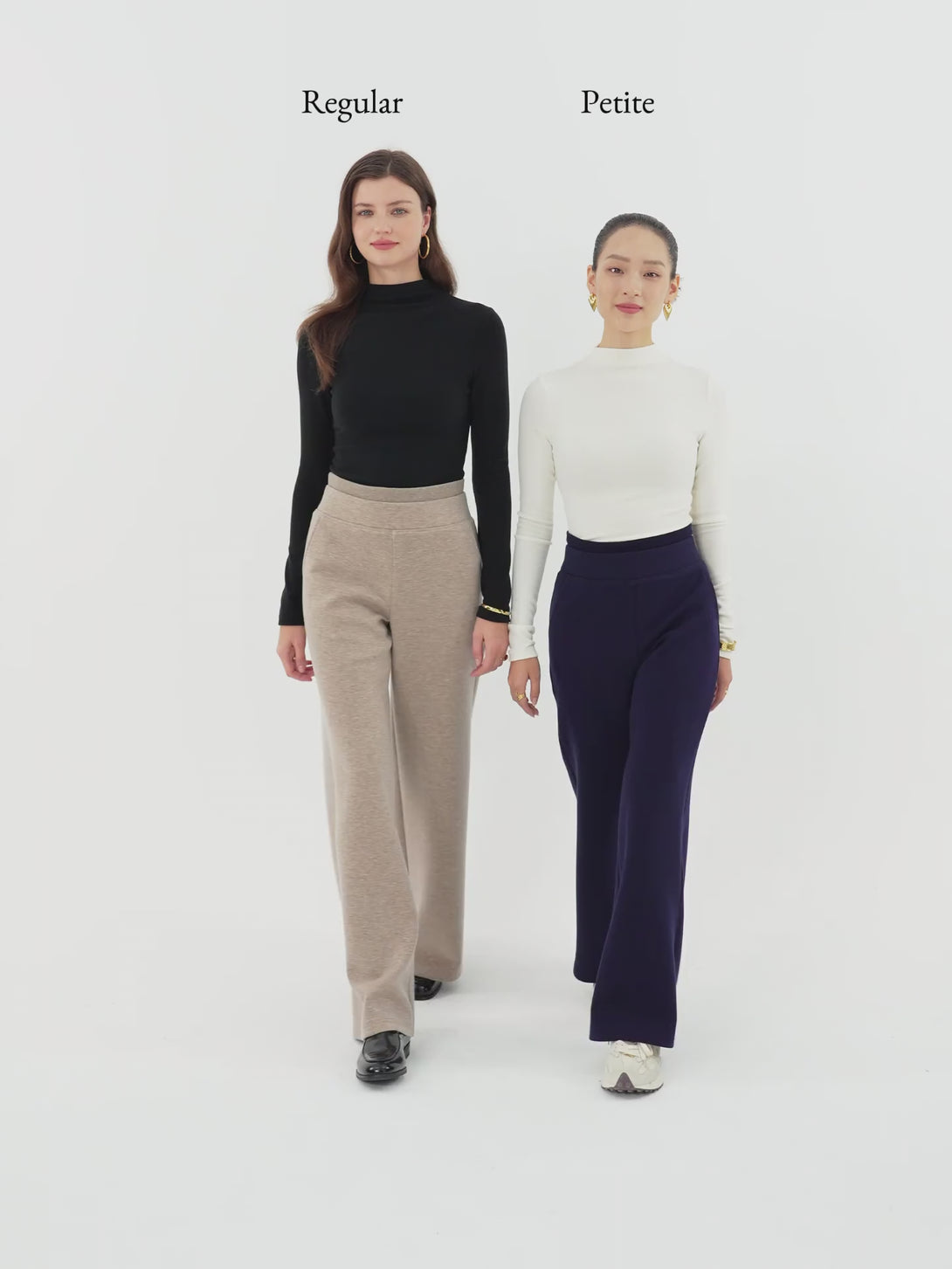 Double Waistband Straight Leg Pants with Pockets
