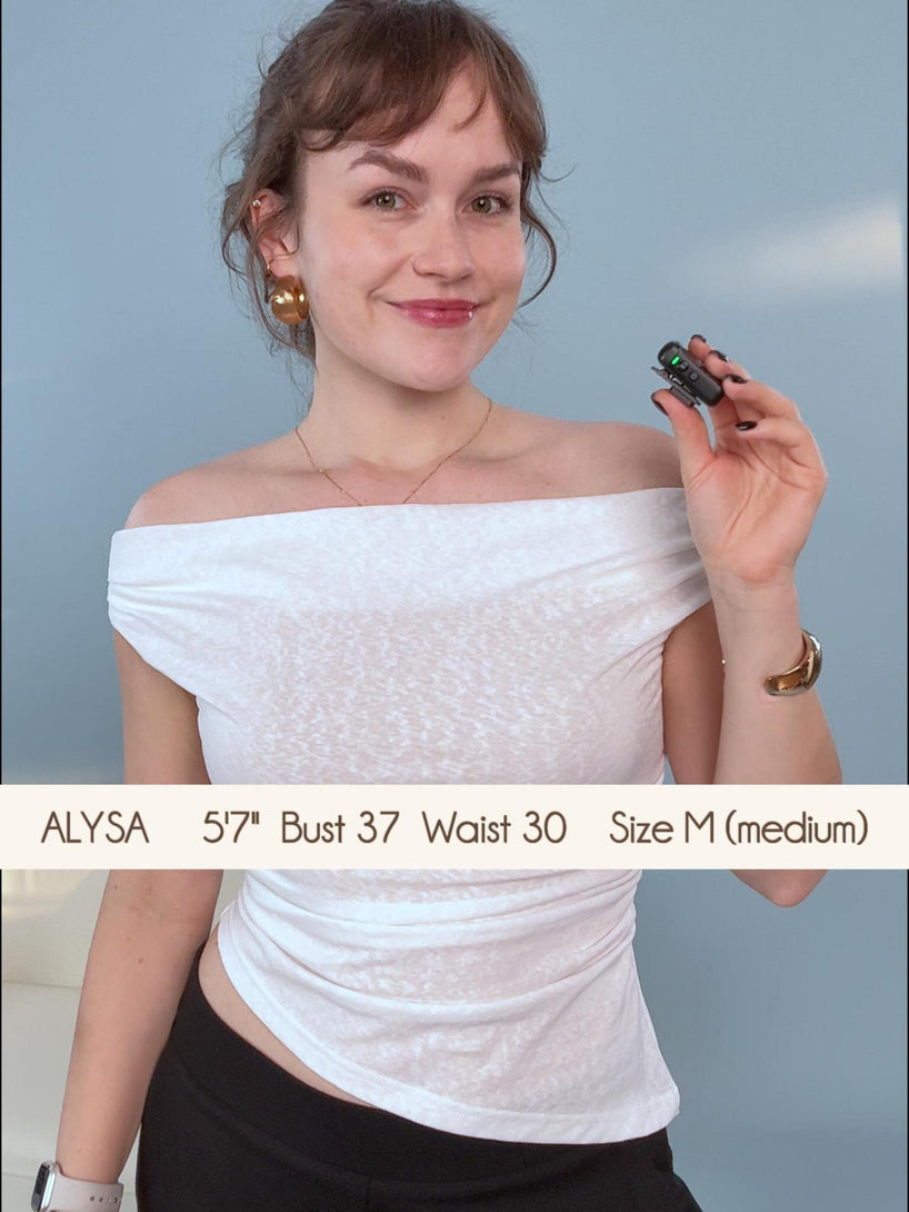 OGLmove Off Shoulder Cotton-Linen Gathered New Airy Bra Tank