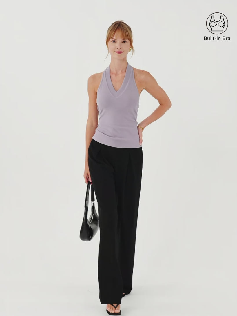 OGLmove Plantive Halter Neck Open Back Bra Tank