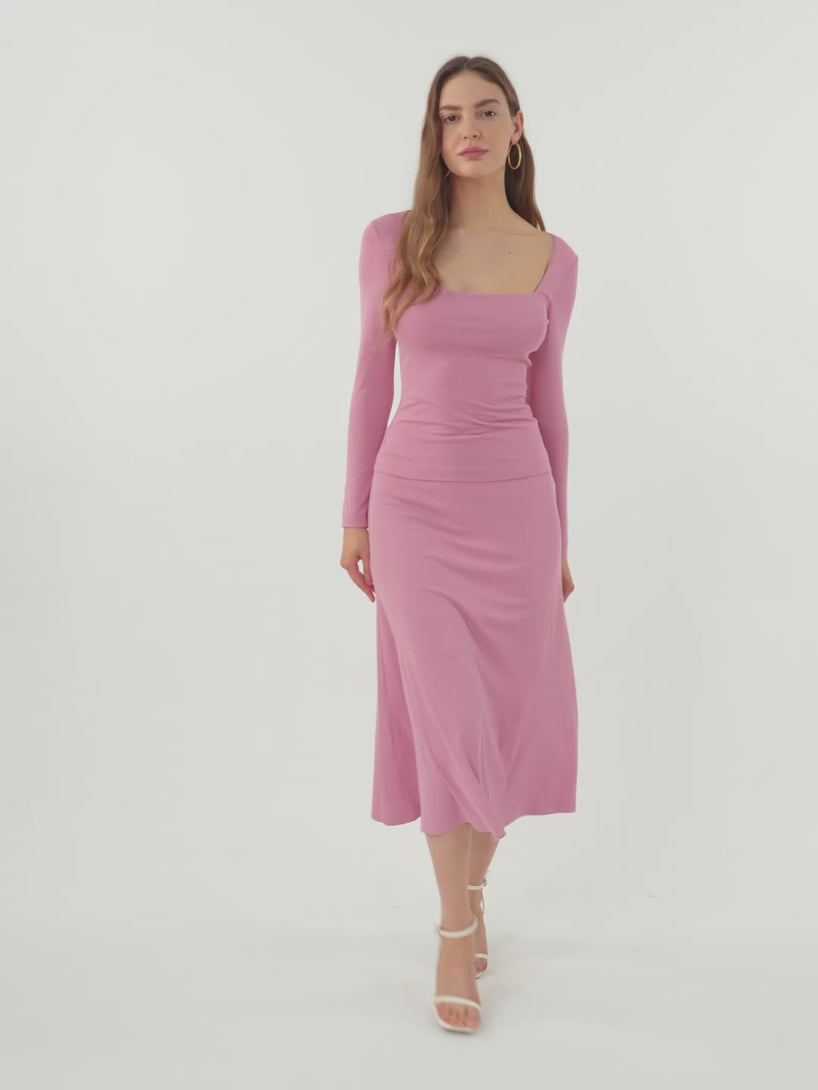 Breezy Pull-on Mermaid Midi Skirt