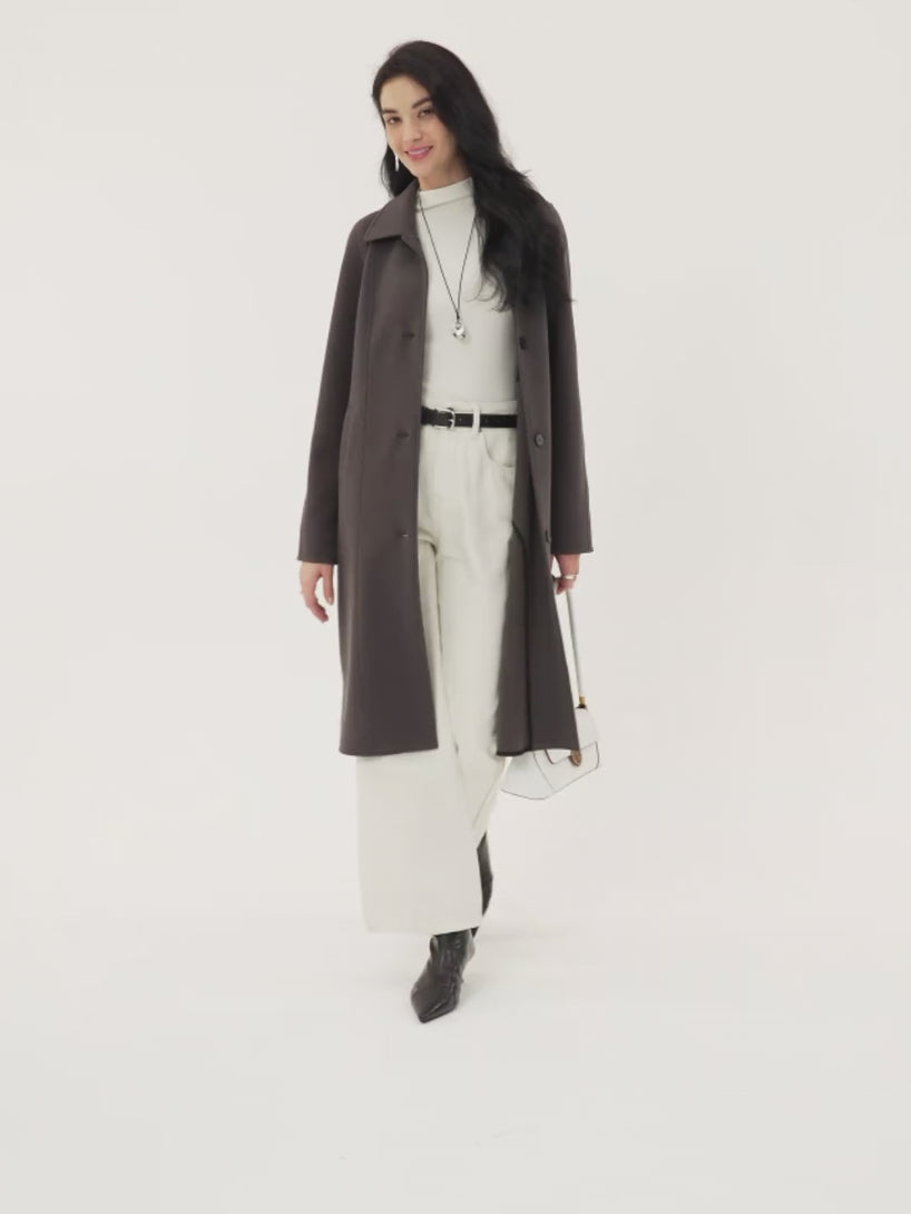 Fuzzluxe Button Front Collared Coat