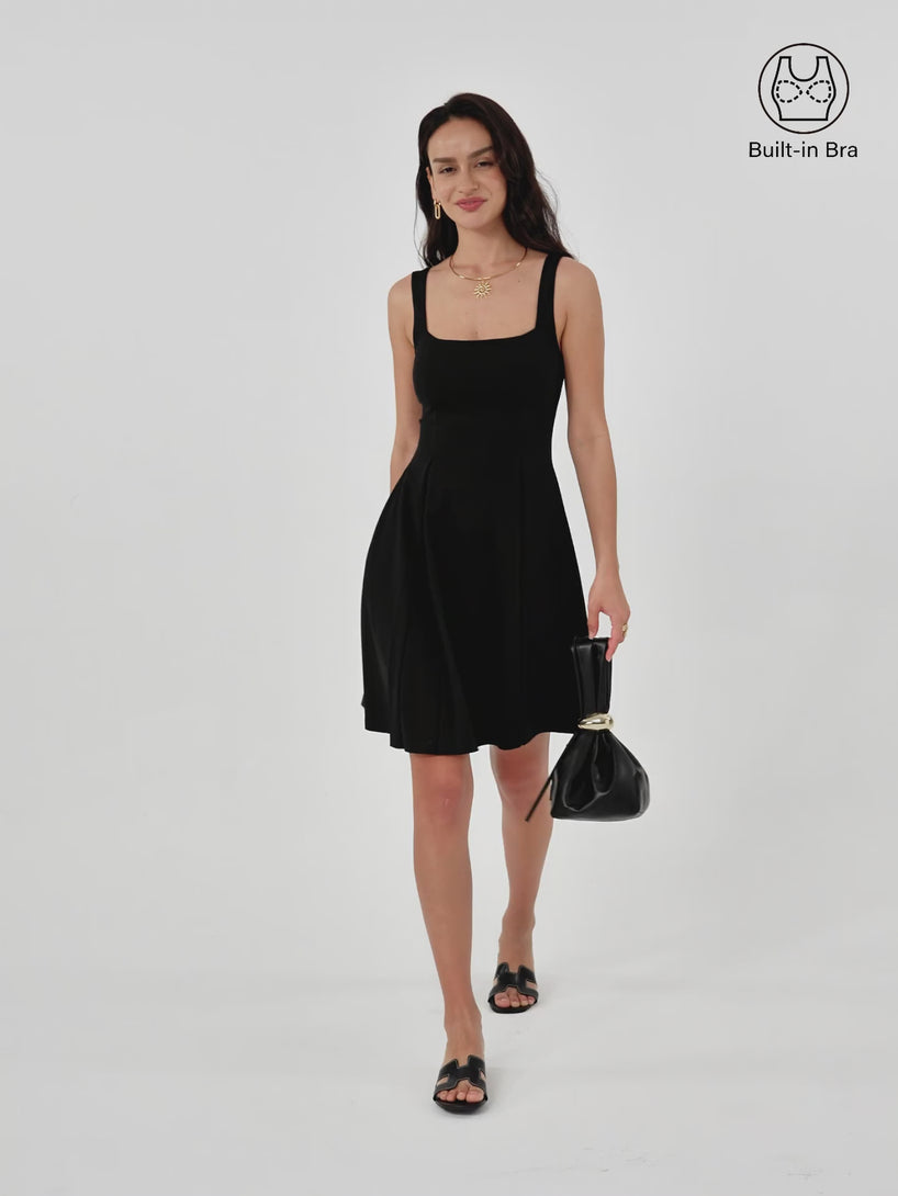 Square Neck Fit-and-flare Mini Brami Dress