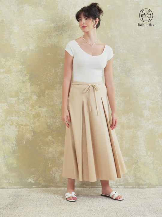 Sandwashed Modal Raglan Sleeve Sculpt Brami Tee