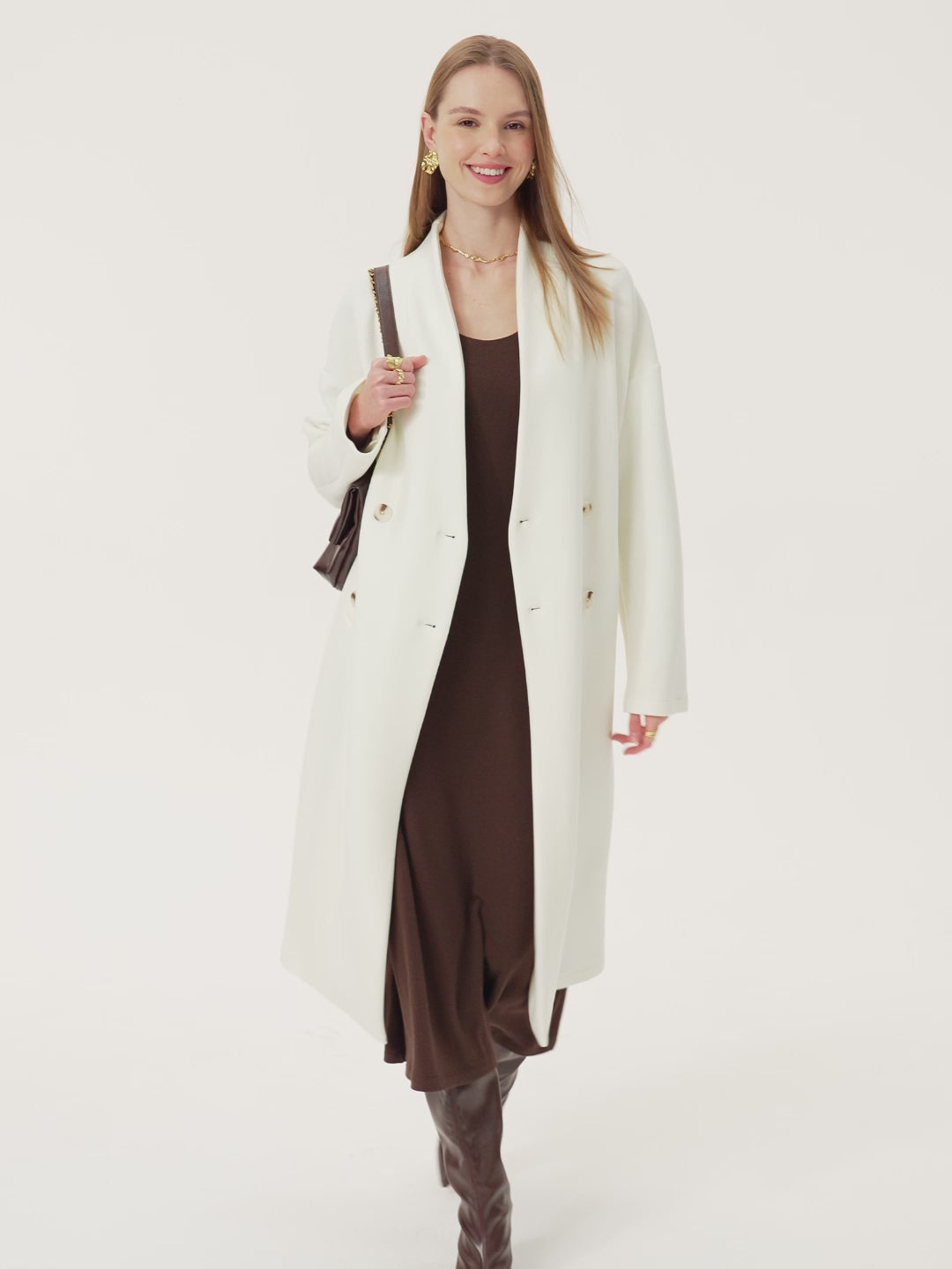 Double-breasted Stand Collar Coat