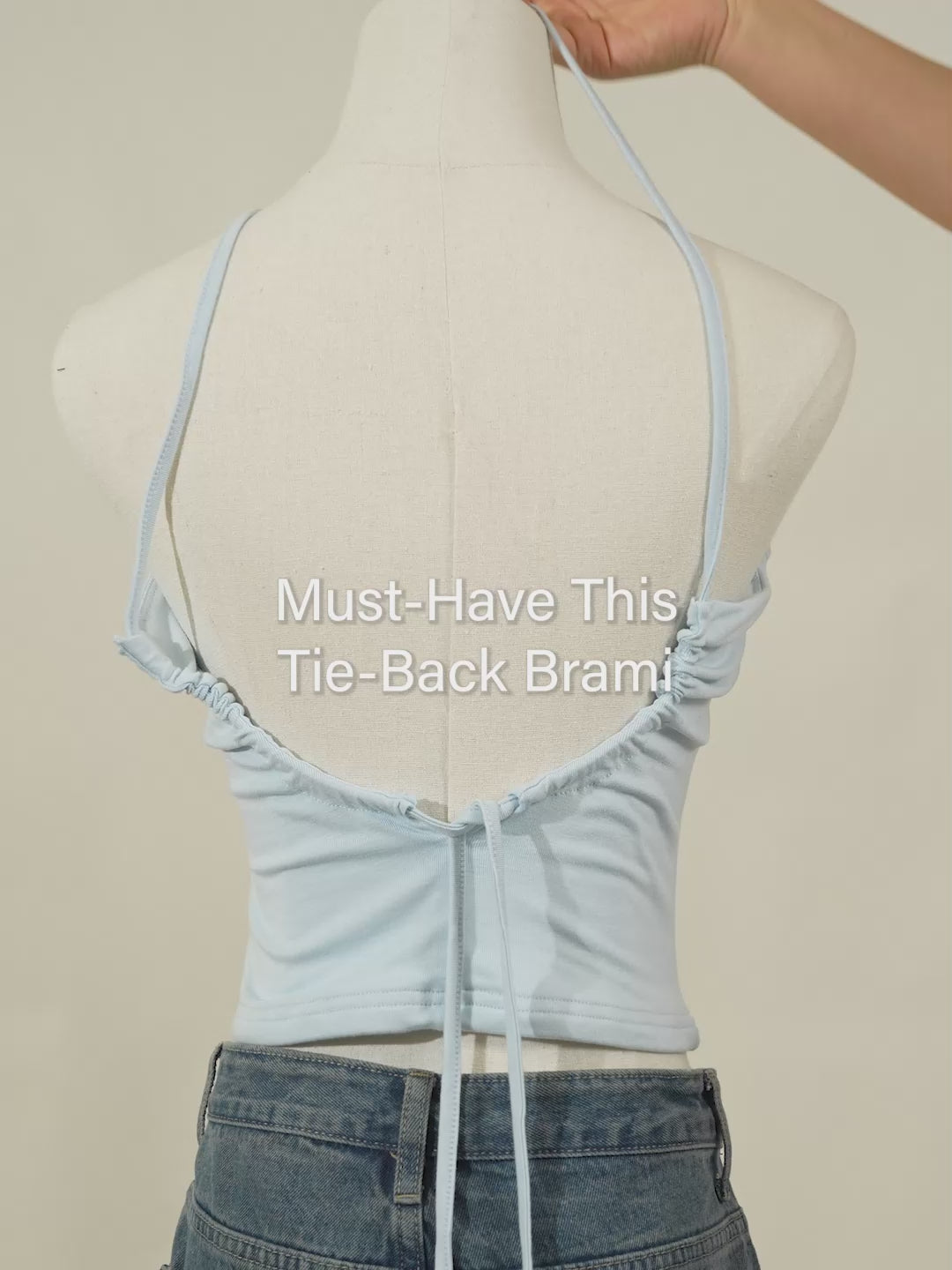 Tie Back Bandless Brami Crop Top