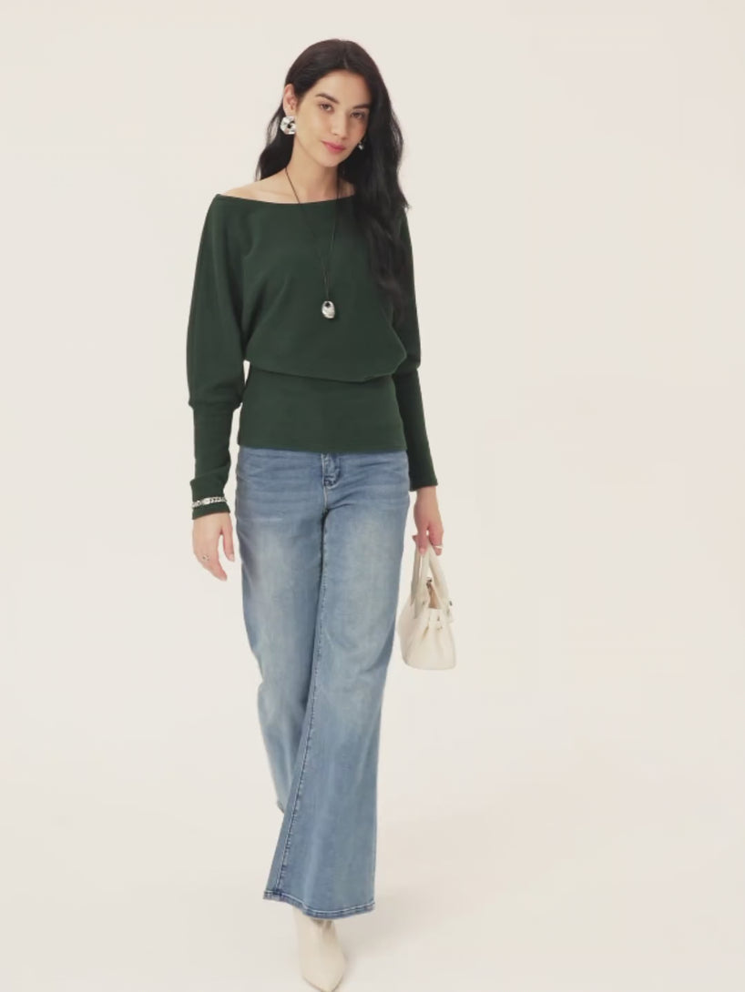MaxWarm Boatneck Top with Close-Fit Hem