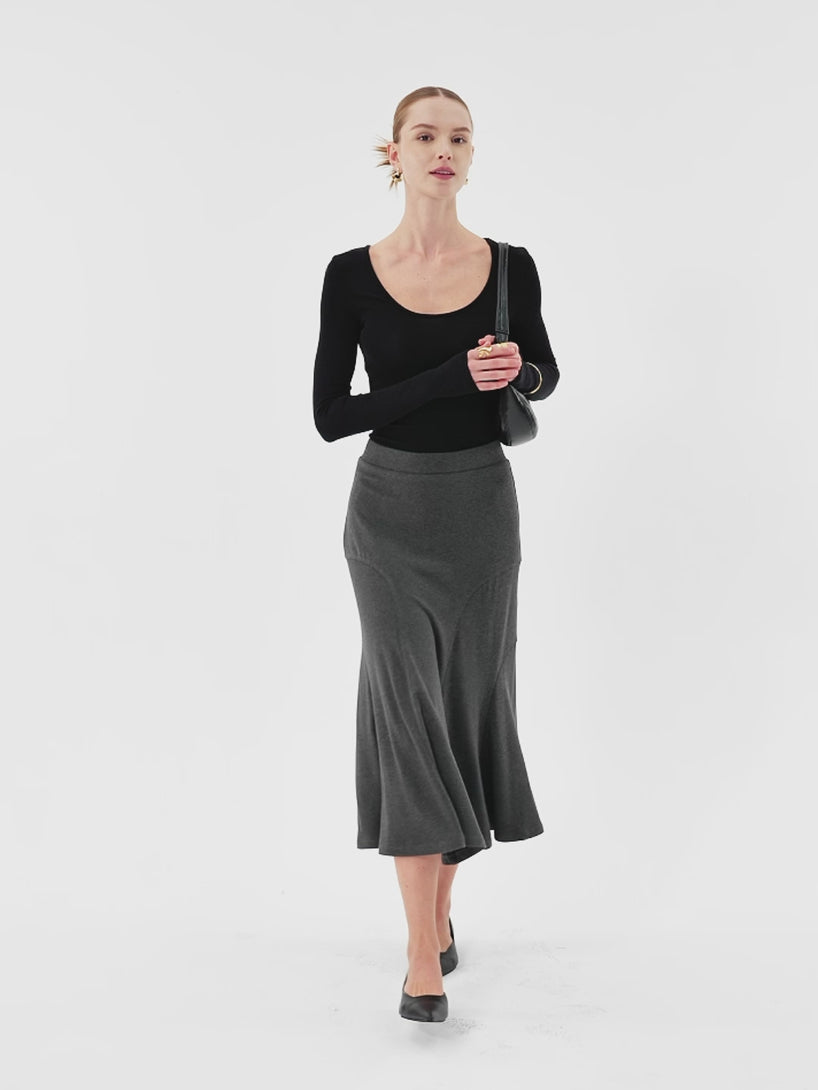 Mid Rise Flounce Pull-on Skirt