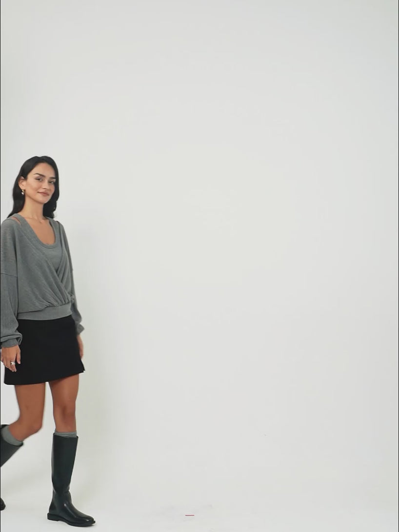 Wide Rib Surplice Top