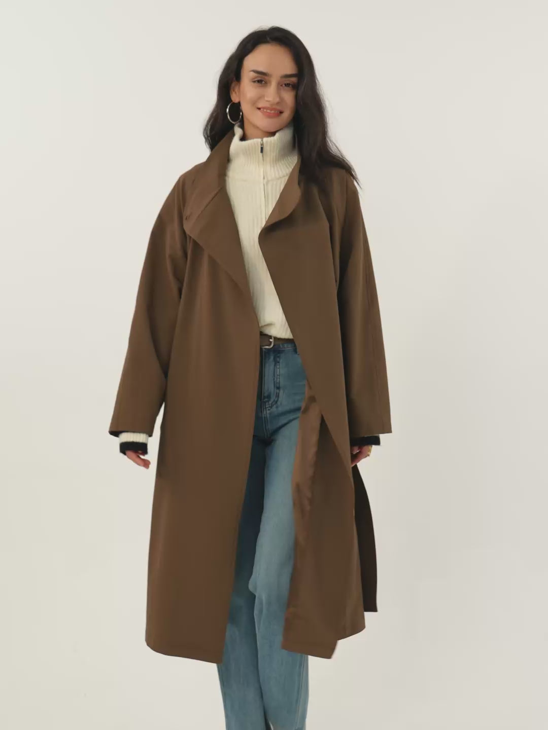 Waterproof Belted Trench Coat