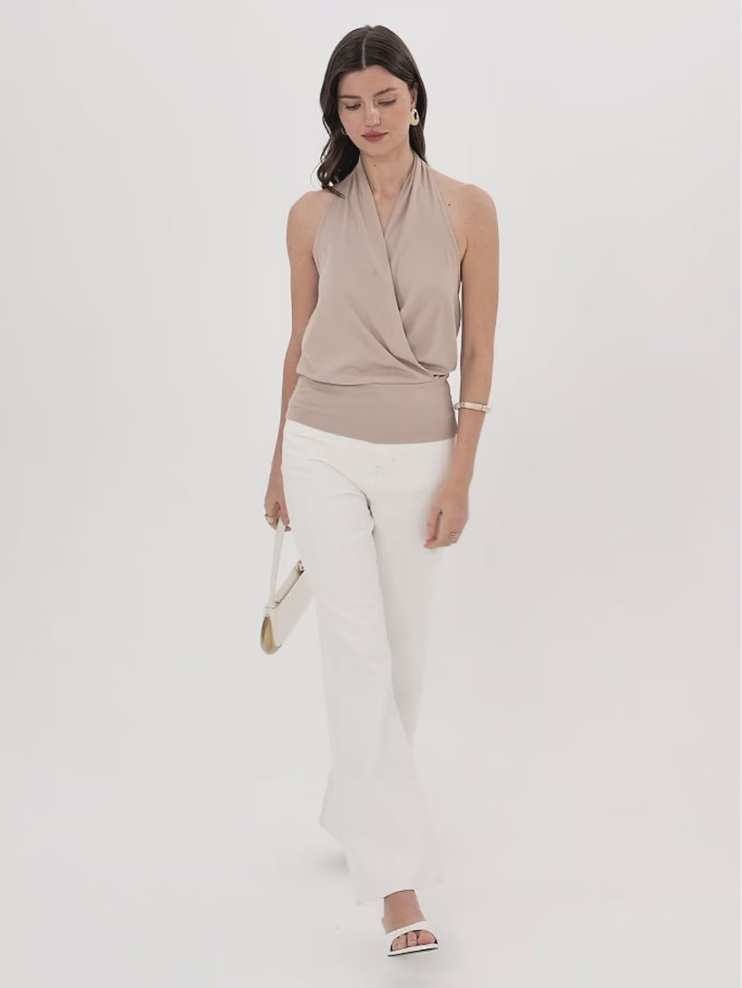 OGLmove Bamboo Blend Halter Neck Relaxed Top