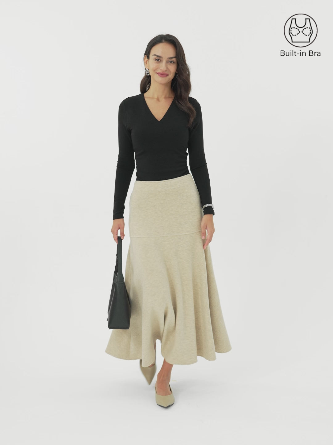 V-Neck Ruched Sides Brami Top