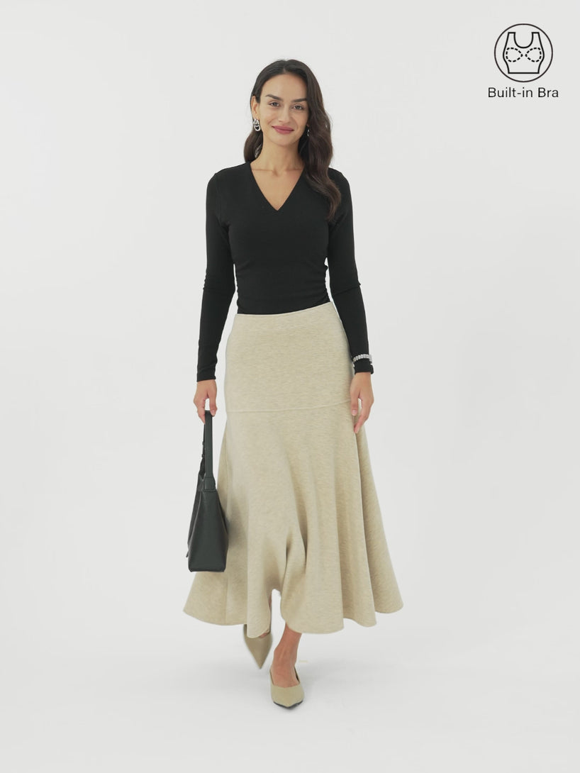 V-Neck Ruched Sides Brami Top