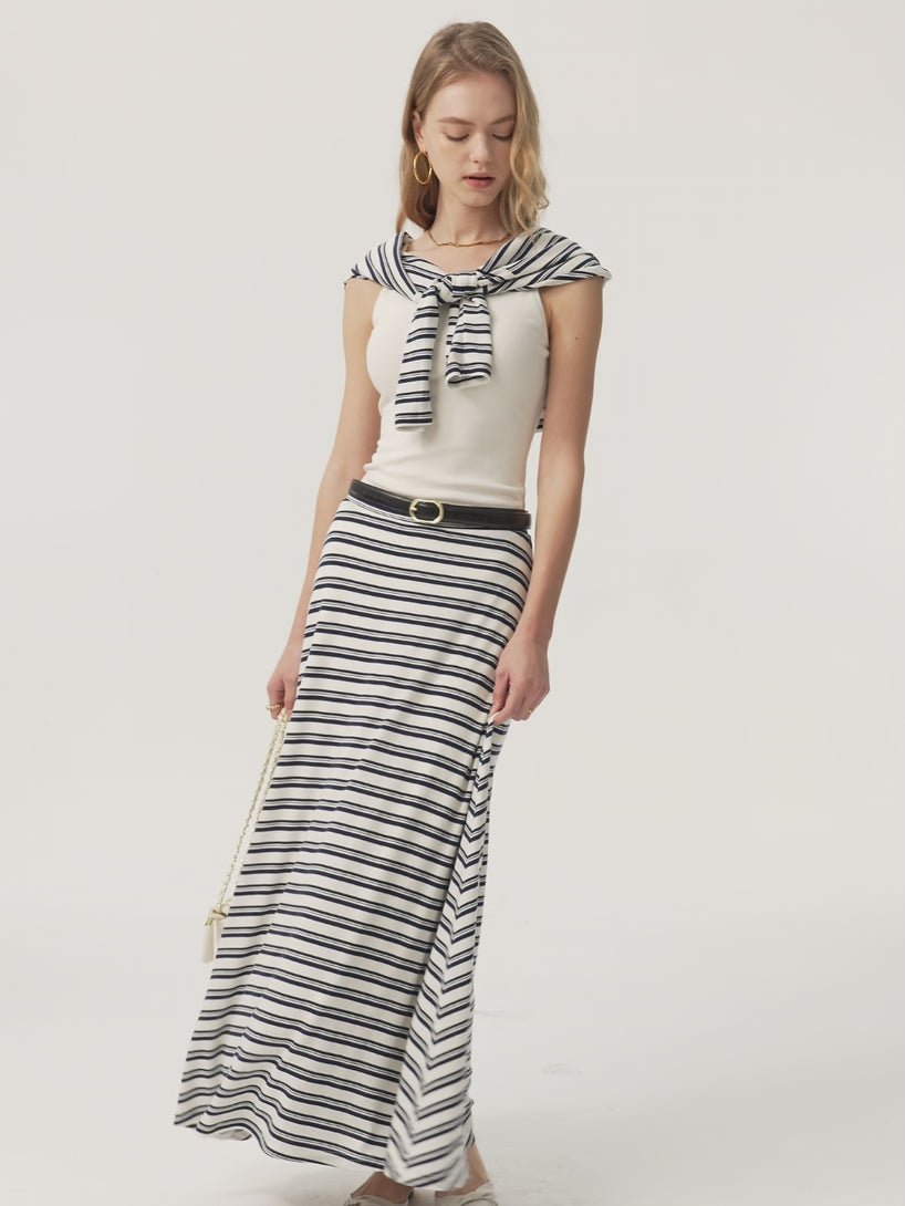 Lyocell Wool Anti-Wrinkle A-Line Circle Maxi Skirt