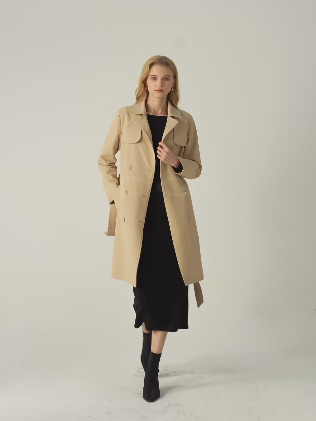 Ogl Waterproof Double-Breasted Trench Coat