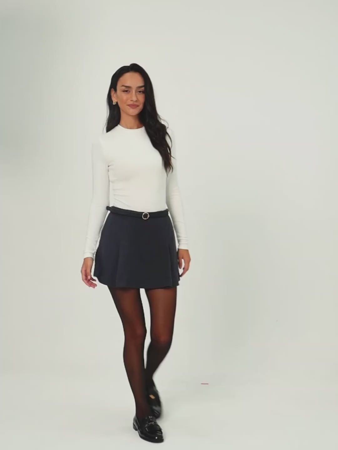 Belted Mini Skirt With Shorts